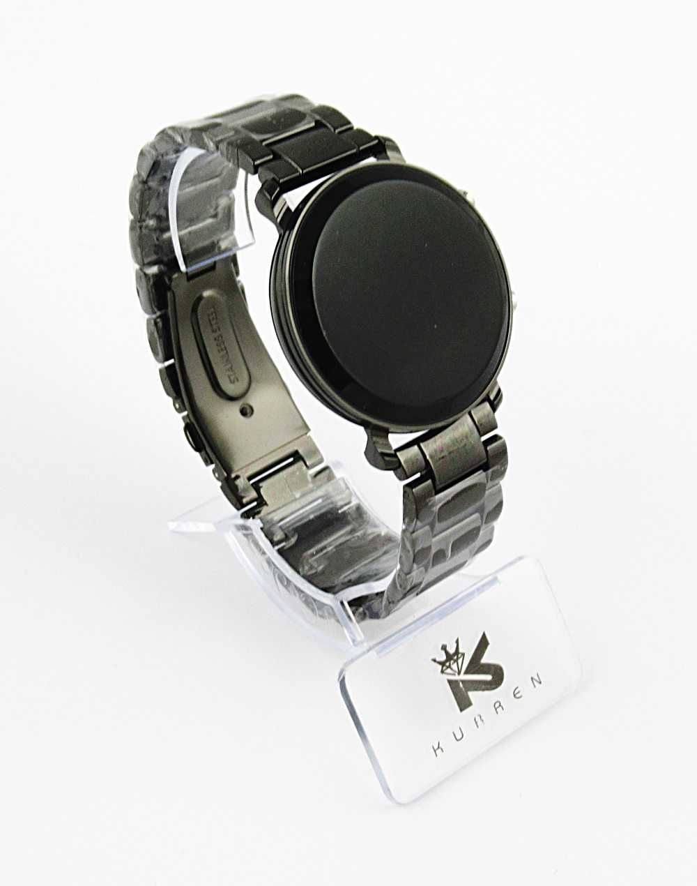 Zegarek stal chirurgiczna 316L czarny na bransolecie LED prezent ZG38