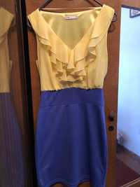 Сукня патріотична плаття шифон жовто блакитна