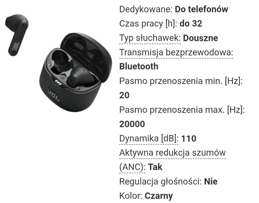 Słuchawki JBL douszne