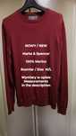Marks & Spencer  Męski sweter / bluza termiczna z wełny merynosów, M/L