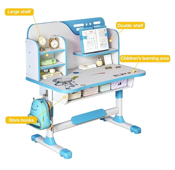 Zestaw stolika do nauki i krzeseł dla dzieci, duże biurko szkolne