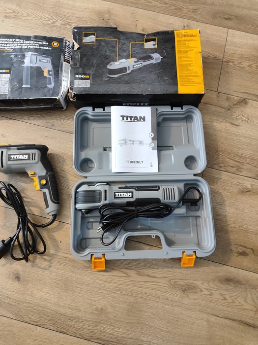 Zestaw elektronarzędzi Titan (wyrzynarka, wiertarka, multitool)