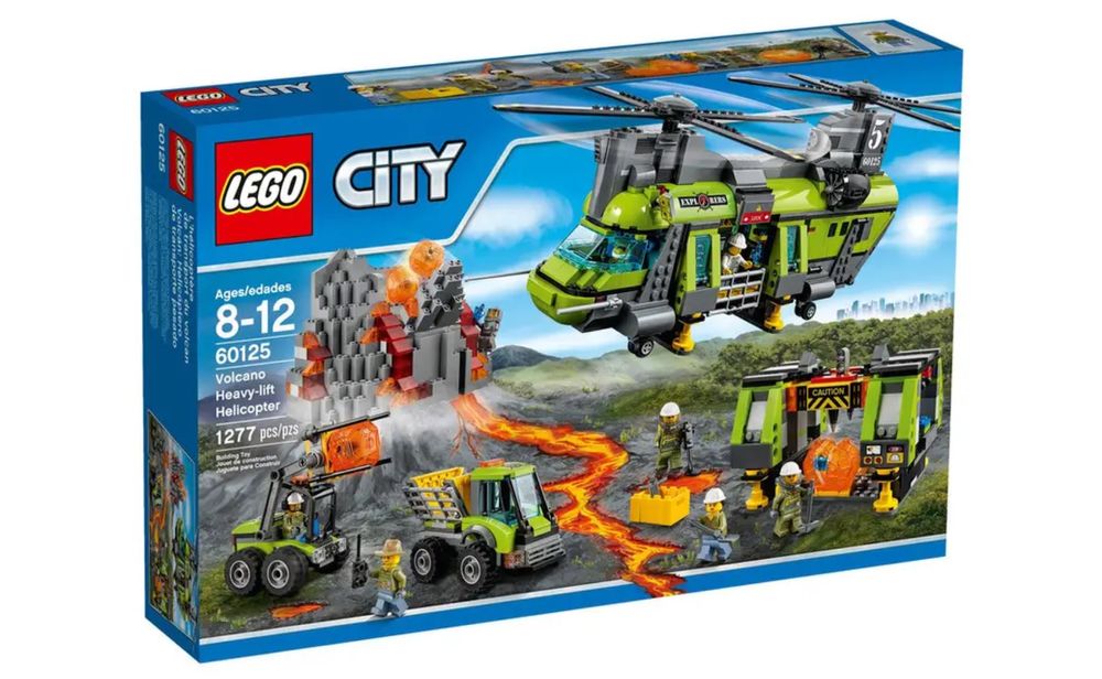 Конструктор LEGO City Вантажний вертоліт дослідників вулканів (60125)