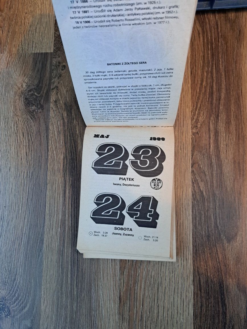 Kalendarz rodzinny 1986