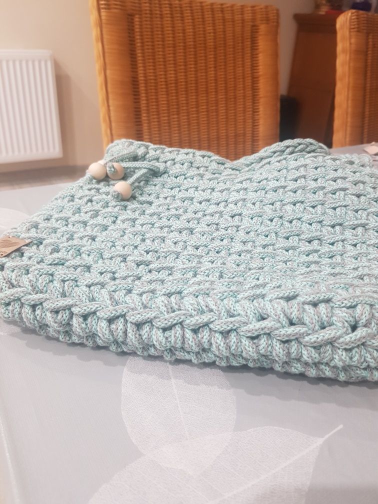 Torebka shoperka ze  sznurka Makramy