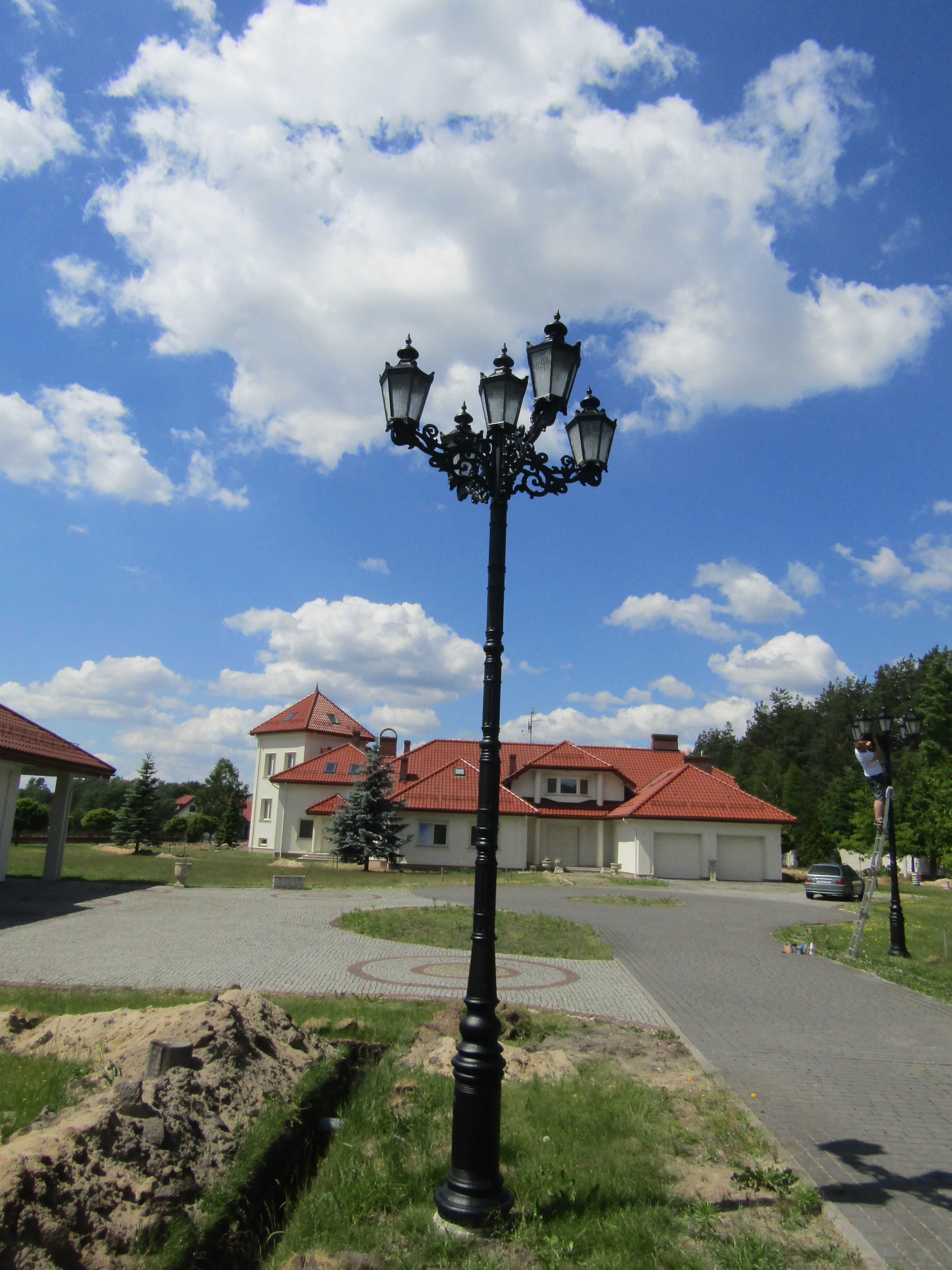 oświetlenie żeliwna lampa uliczna H-460cm latarnia Lampe aus Gusseisen