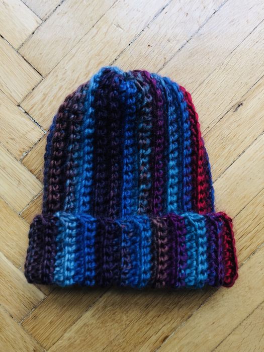 Ciepła czapka handmade szydełko jesień zima