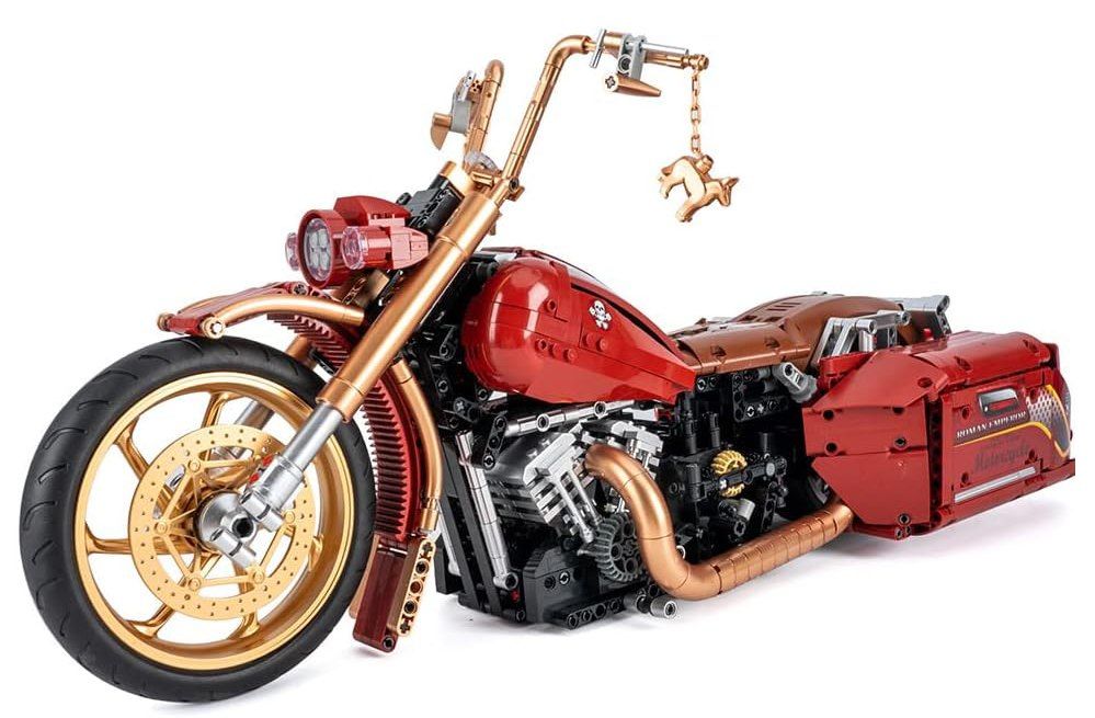 2111w1 Motor Klocki Motocykl Czerwony dla dzieci Imitacja silnika