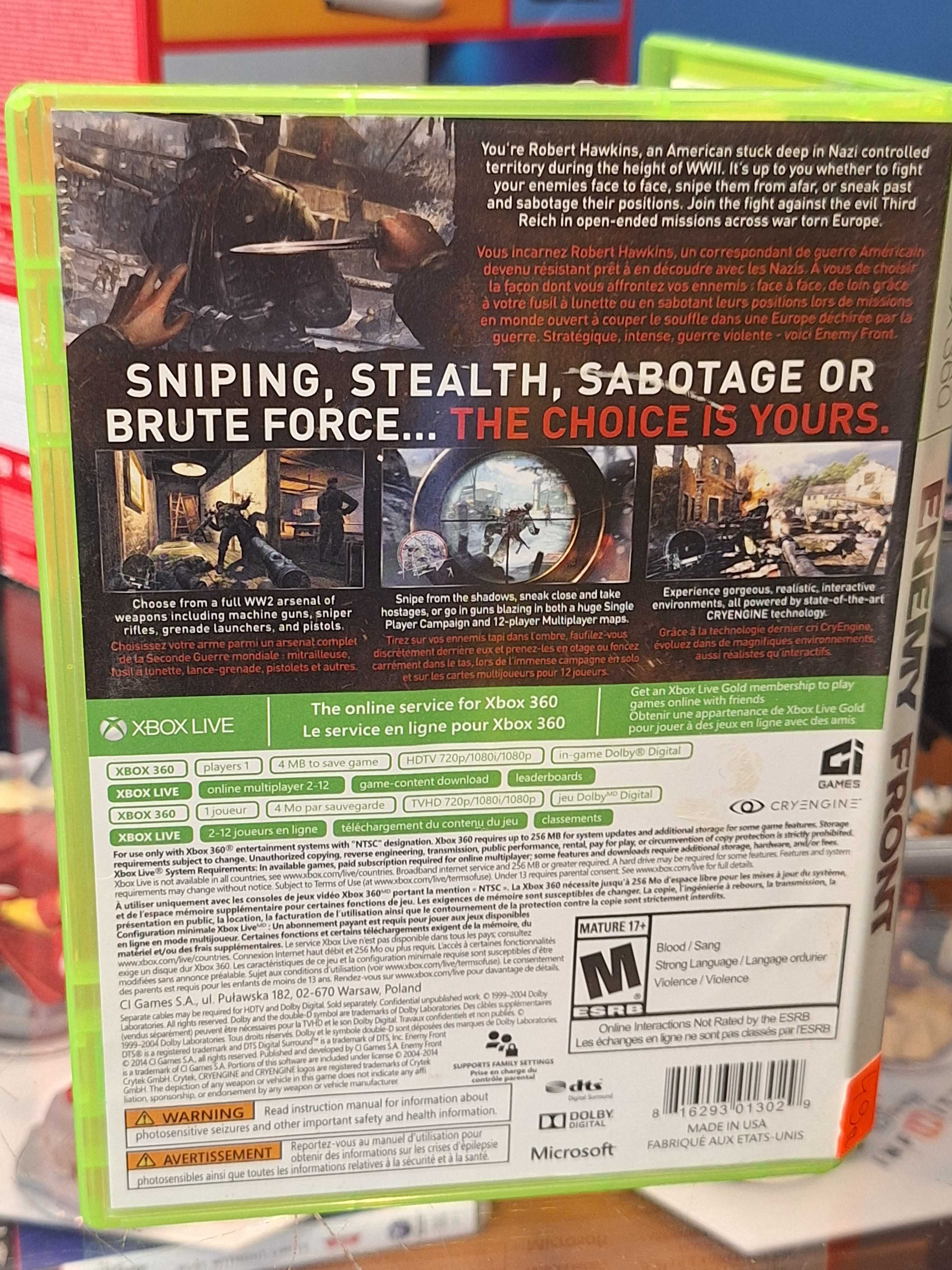 Enemy Front Xbox 360, BDB, Sklep, Wysyłka, Wymiana Centrum Grania
