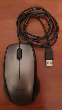 Мышь проводная компьютерная trust carve optical mouse black USB