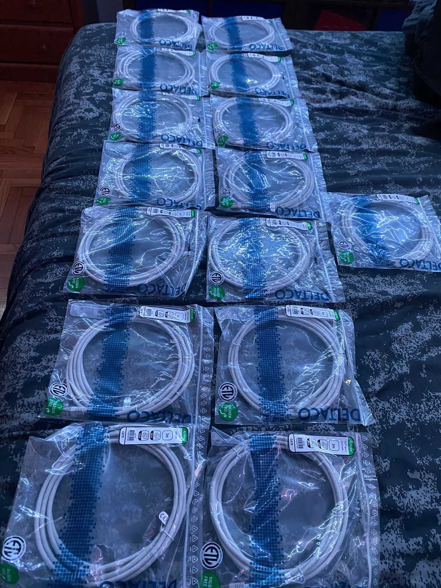15 Network Patch Cables, Categoria 6, Branco, 3 Metros , DELTACO