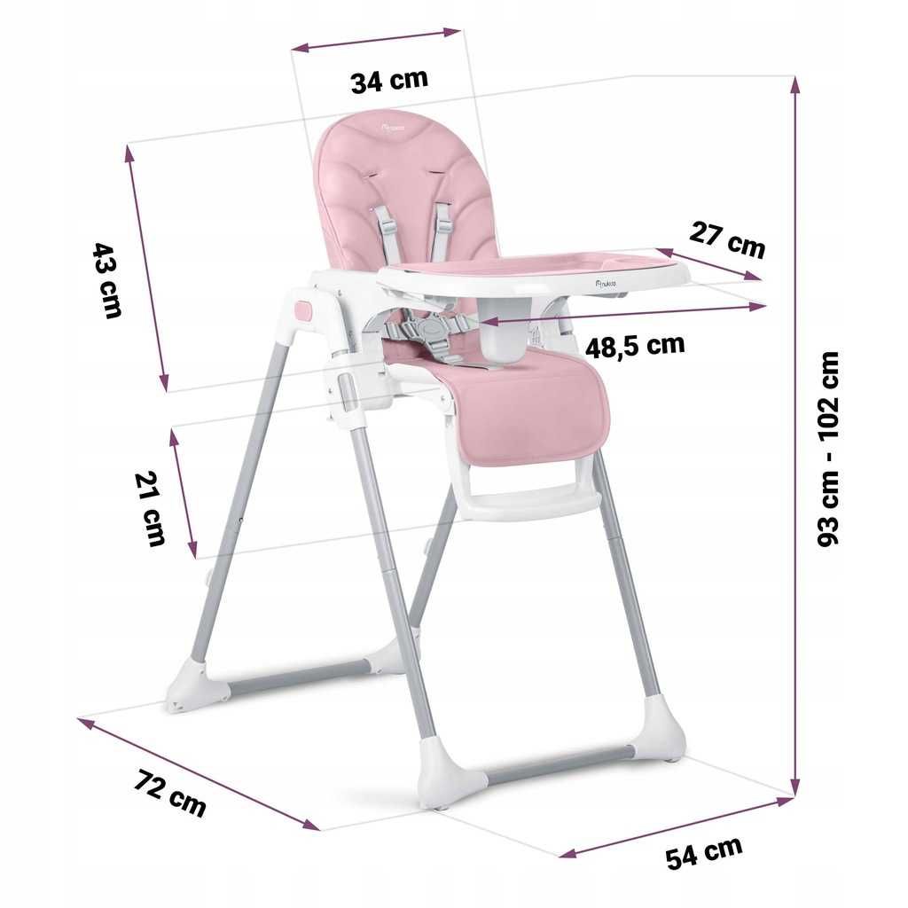 STABILNE krzesełko do karmienia Nukido 102 x 54 x 72 cm 2w1 SKŁADANE