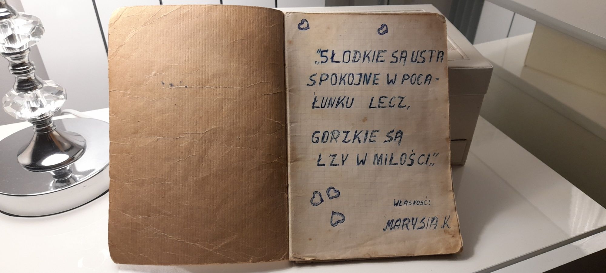Książka pisana ręcznie z lat 60