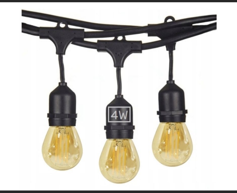 Girlandy ogrodowe 100 m + 4W G45 AMBER E27