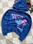 Bluza z kapturem Disney Stich z kieszeniami niebieska XS