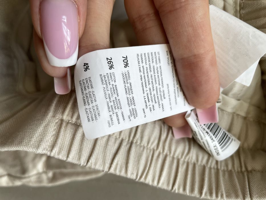 Spodnie klasyczne beżowe chinosy proste z wysokim stanem