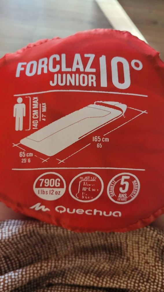 Śpiwór dla dzieci decathlon forcalz junior  10 st , 164 cm