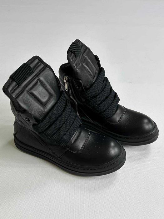 Rick Owens Geobasket Ramones jumbo laces чорні кеди archive кеды 43