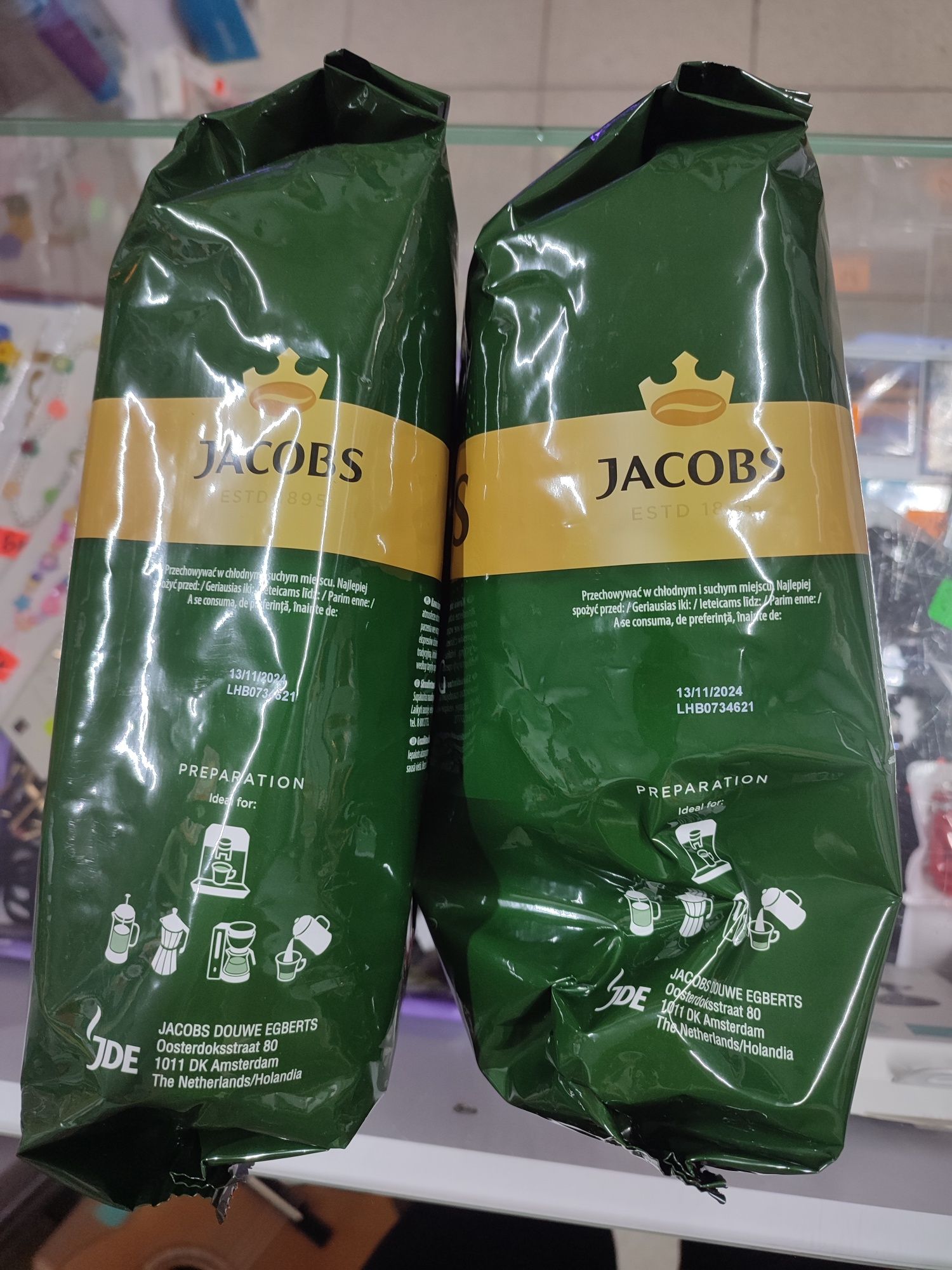 2 opakowania Kawa ziarnista Jacobs Krönung 1000 g razem 2kg