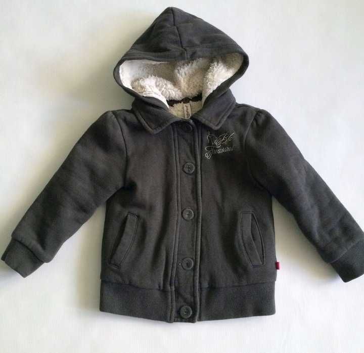 Bluza kurtka ocieplana z kożuszkiem r.104 bawełna