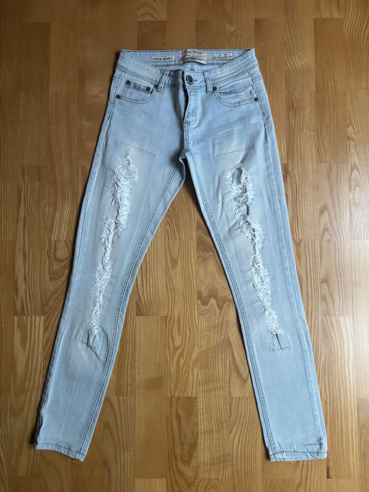 skinny jeans rurki damskie jasne