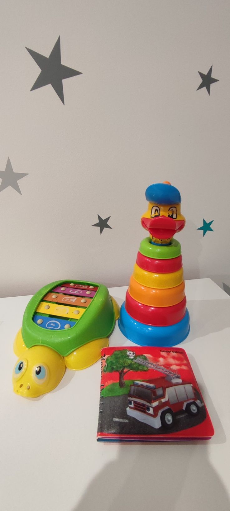 Zabawki wieża cymbałki książeczka do kąpieli