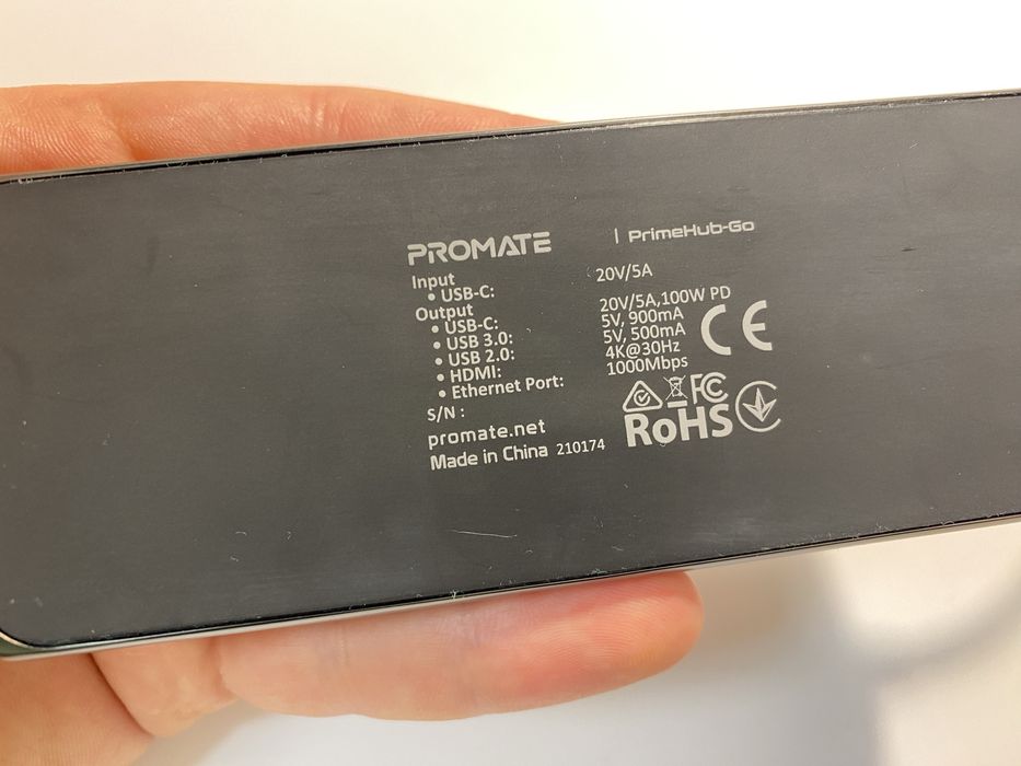 Usb-c хаб promate 9 in 1 з ethernet 1 гігабіт