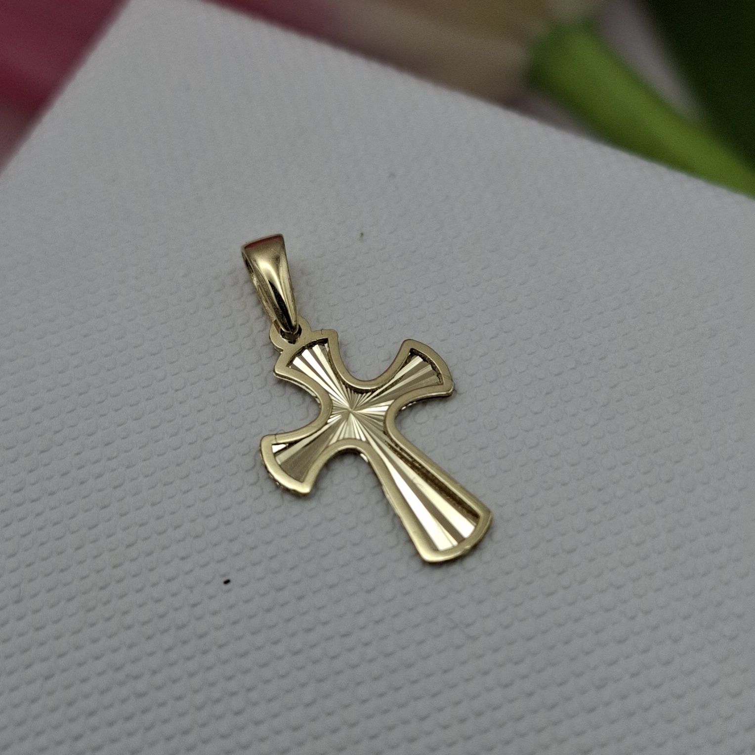 Złoty Krzyżyk Komunia Chrzest Pr.585 Nowy Zapraszamy
