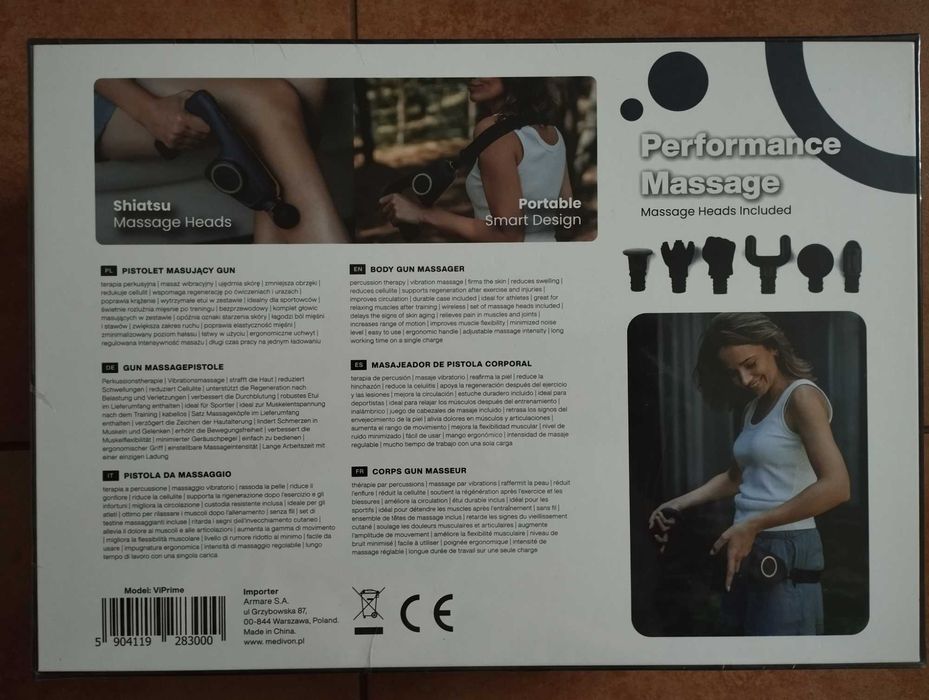 Masażer ręczny z taśmą masującą Medivon Masażer Gun ViPrime z taśmą