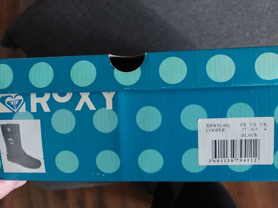 Roxy czarne buty zimowe kozaki zamszowe 37 ocieplone