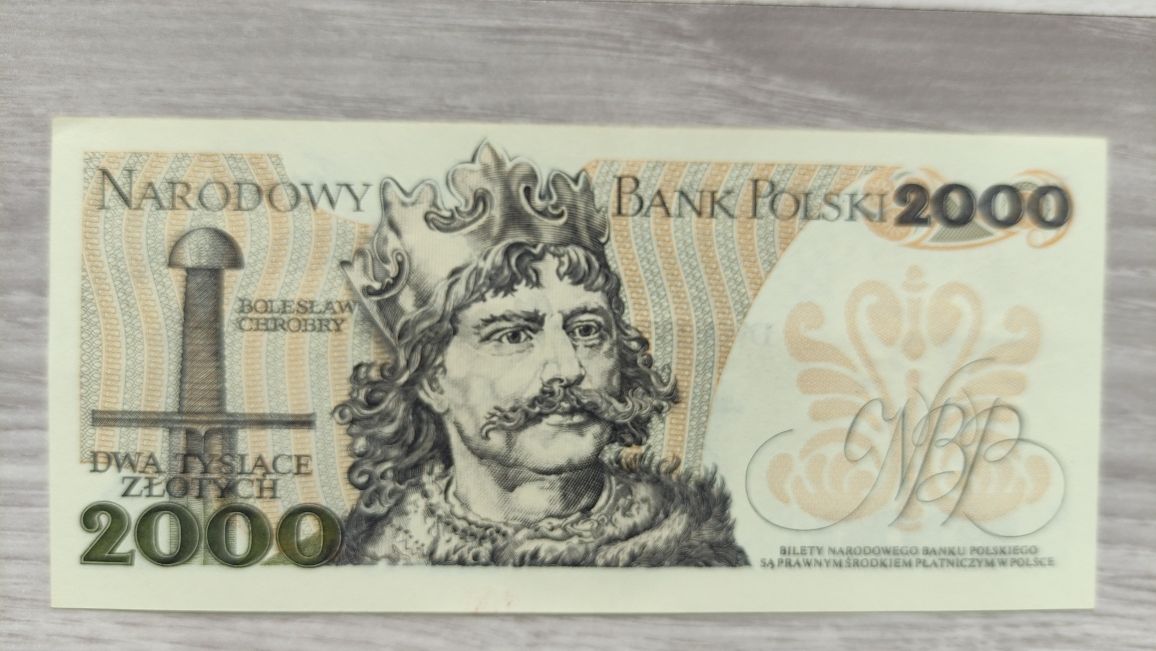 Banknot 2000zł seriaBZ 1982 rok UNC