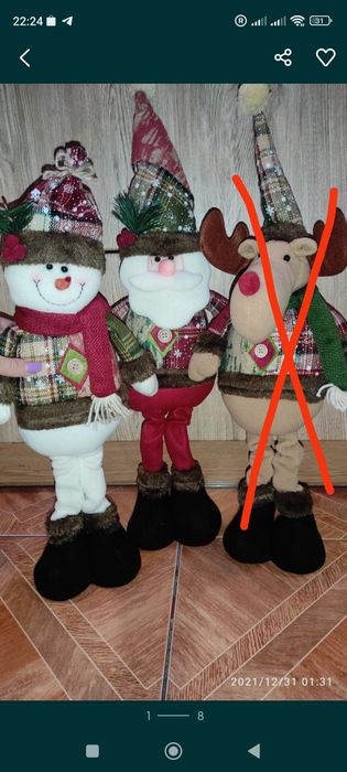 Украшения под ёлку снеговик олень мороз