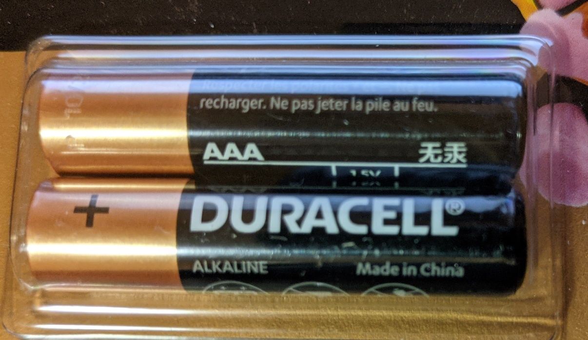 Новые оригинальные батарейки Duracell Simply LR03 MN2400 AAA 2 шт.