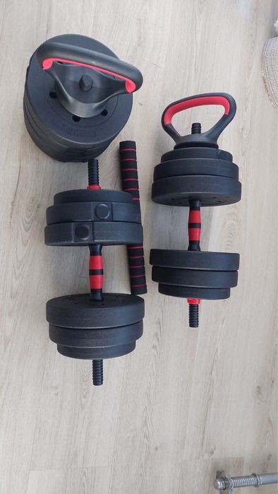 Hantle bitumiczne regulowane ze sztangą 40kg