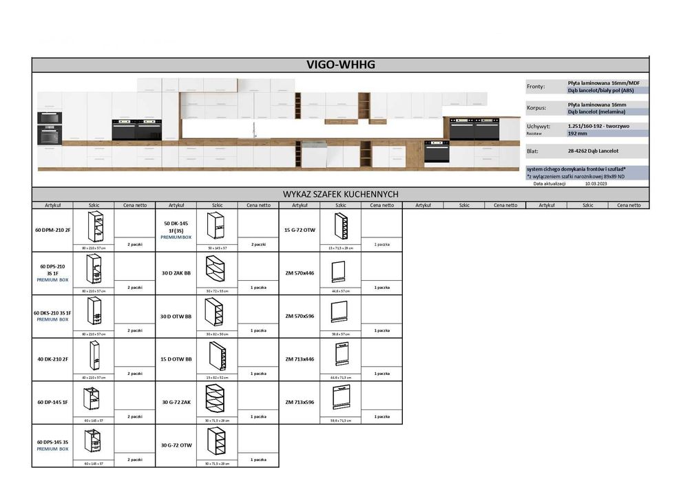 Kuchnia Vigo Biały  Połysk - Wycena Projekt Gratis