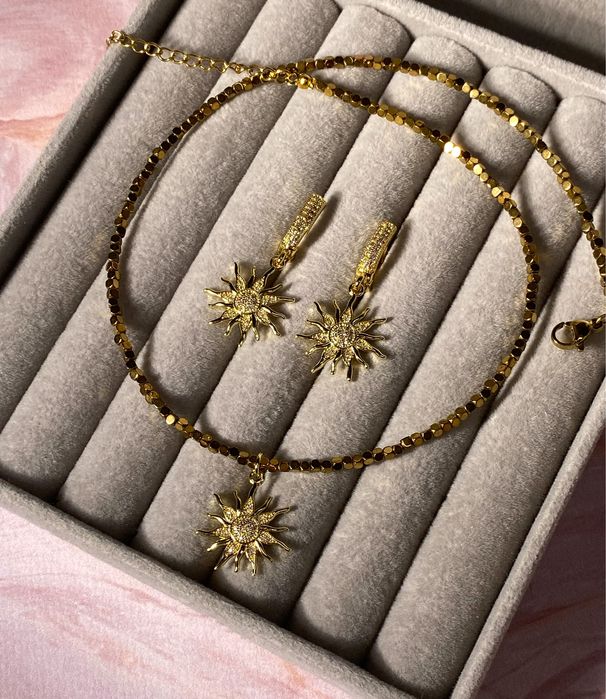 Чокер з підвіскою Сонце та гематитом