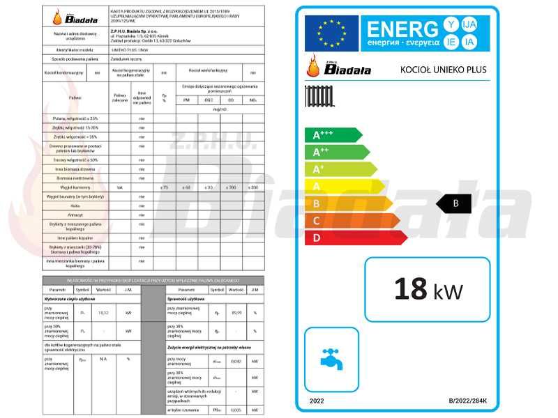 Kocioł piec NADMUCHOWY na WĘGIEL 5 klasa 18 kW