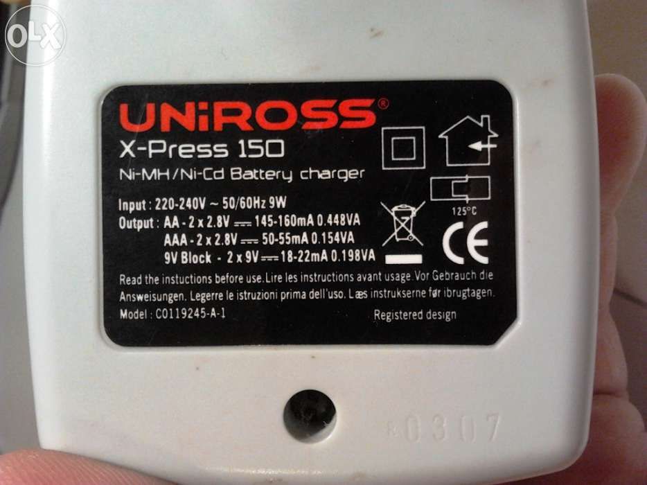 Carregador de pilhas ou baterias uniross x-press 150