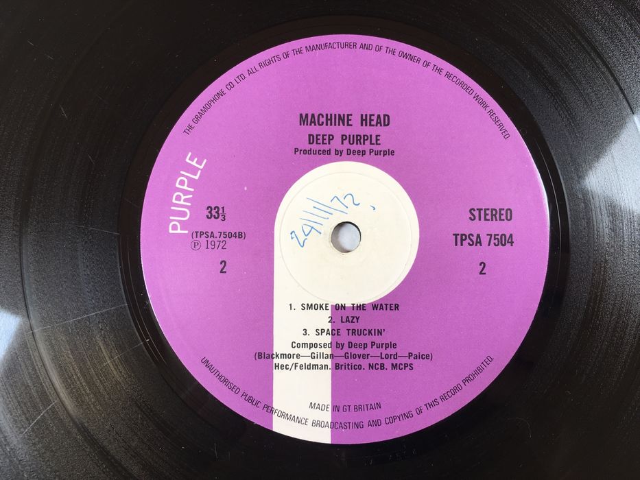 Deep Purple Machine Head UK 1 PRESS VG