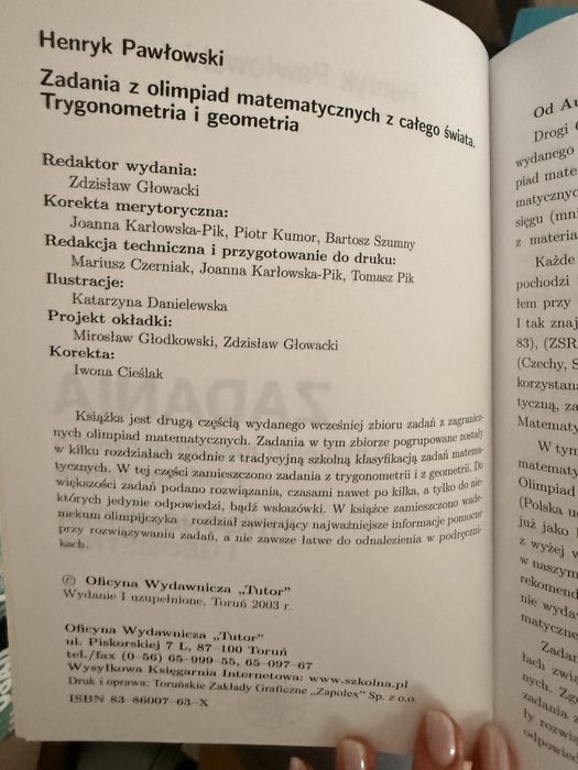 Henryk Pawłowski Zadania z olimpiad matematycznych z calego swiata
