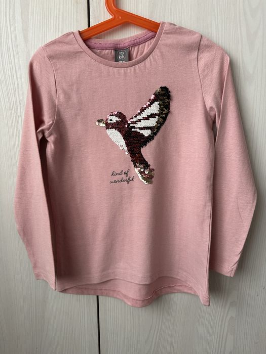 Nowa różowa bluzka longsleeve / długi rękaw Pepco 116 odwracane cekiny