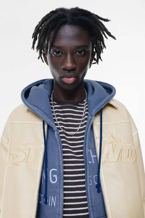 Куртка зі штучної шкіри з вишитим логотипом STWD s l