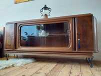 Przedwojenna komoda witryna retro art deco drewniana barek szafka tv