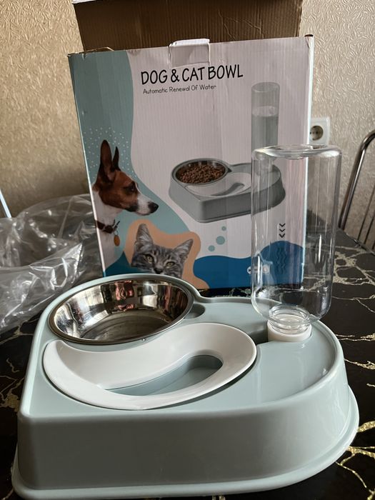 Кормушка с поилкой для домашних животных Dog & Cat bowl 2в1 500мл,