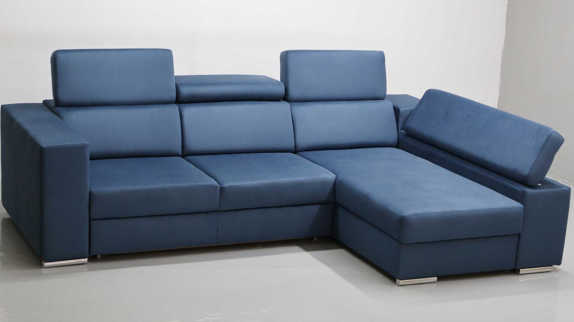 TGE DESIGN NOWOCZESNY NAROŻNIK funkcja spania pojemnik regulowane opar