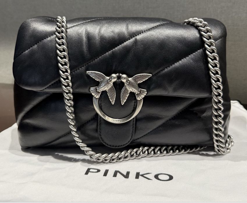 Сумка Pinko Love Classic чорна , натуральна шкіра, оригінал