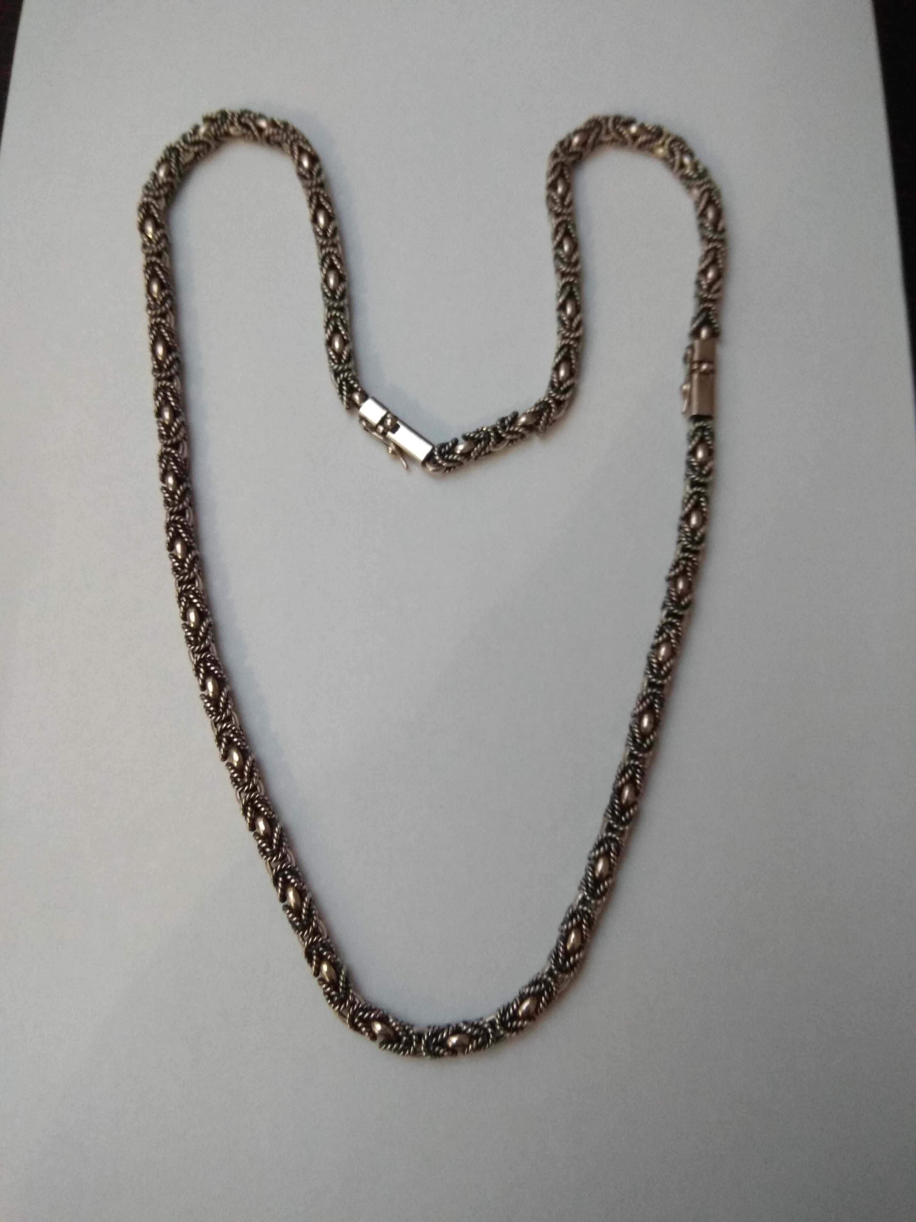 Unikatowy łańcuch, ponadczasowy splot królewski, srebrna unisex