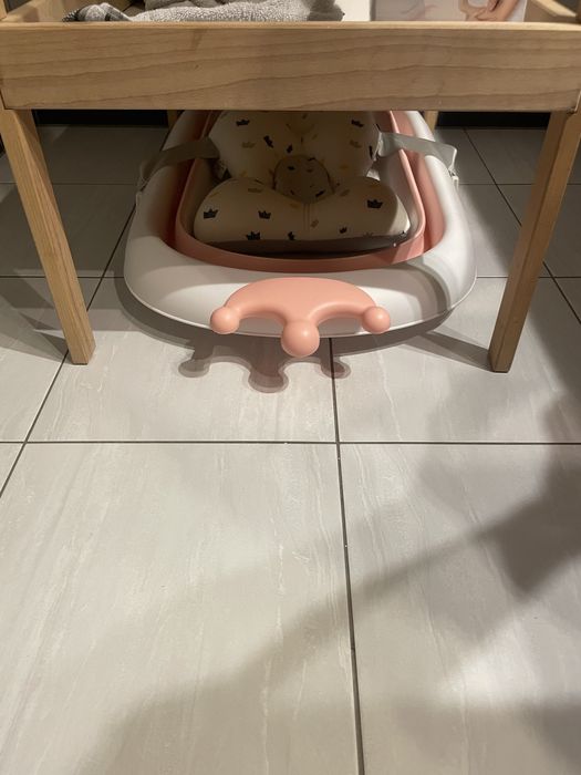 Składana wanienka dla dziecka noworodka plastikowa z wkładem dziewczyn