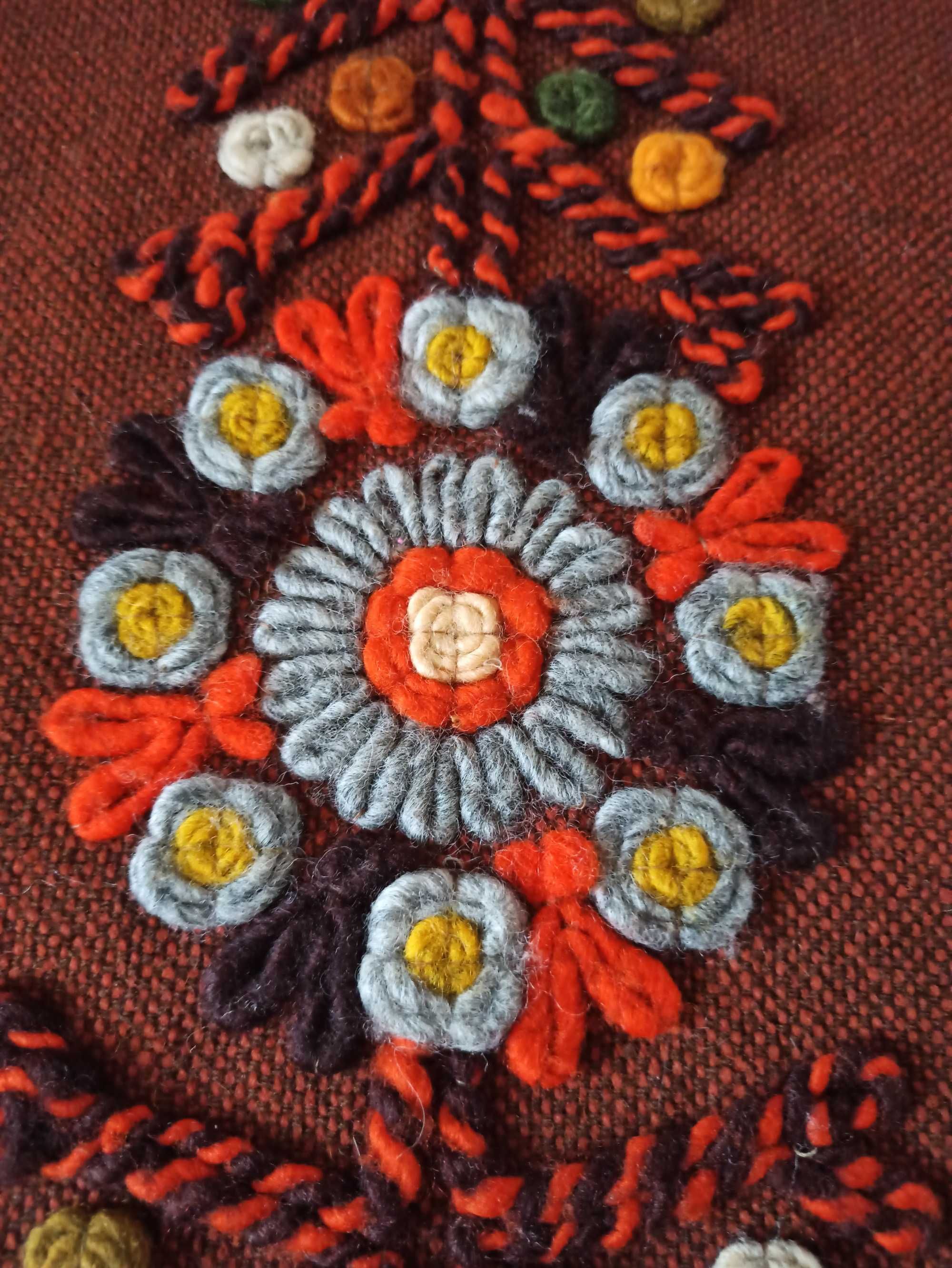 Piękny obrus wełna Cepelia makata kilim