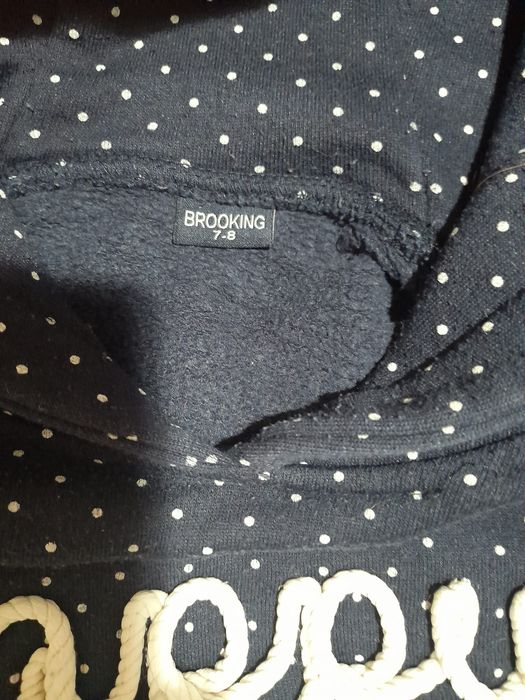 Camisola sweatshirt azul às bolinhas brancas tamanho 7/8 anos brooking